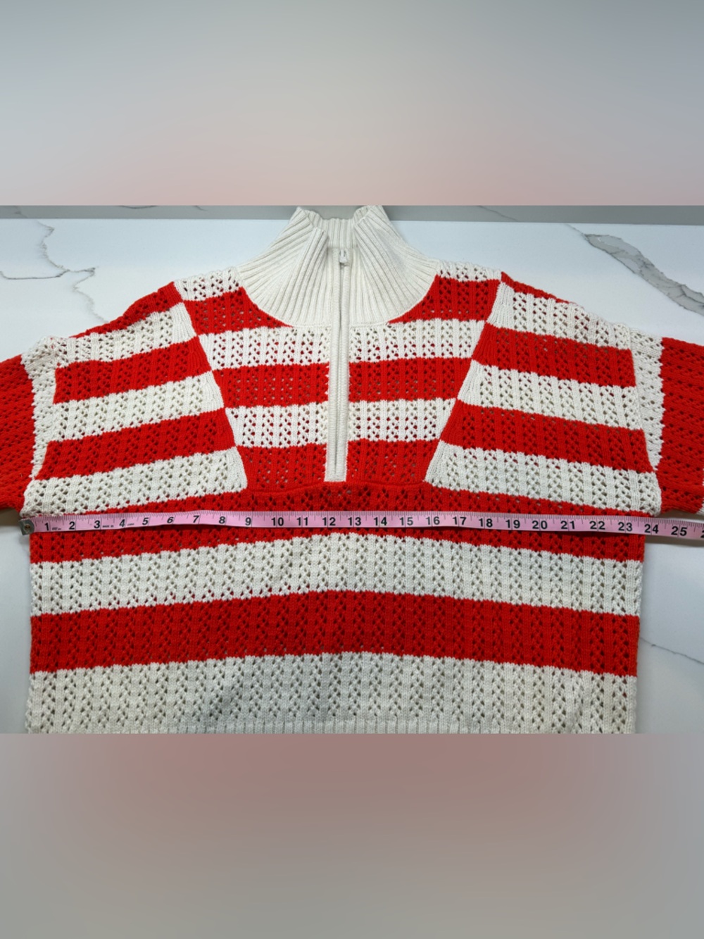 a new day❤️🤍 Half-Zip Knit Sweater🤍❤️ - Picture 5 of 8